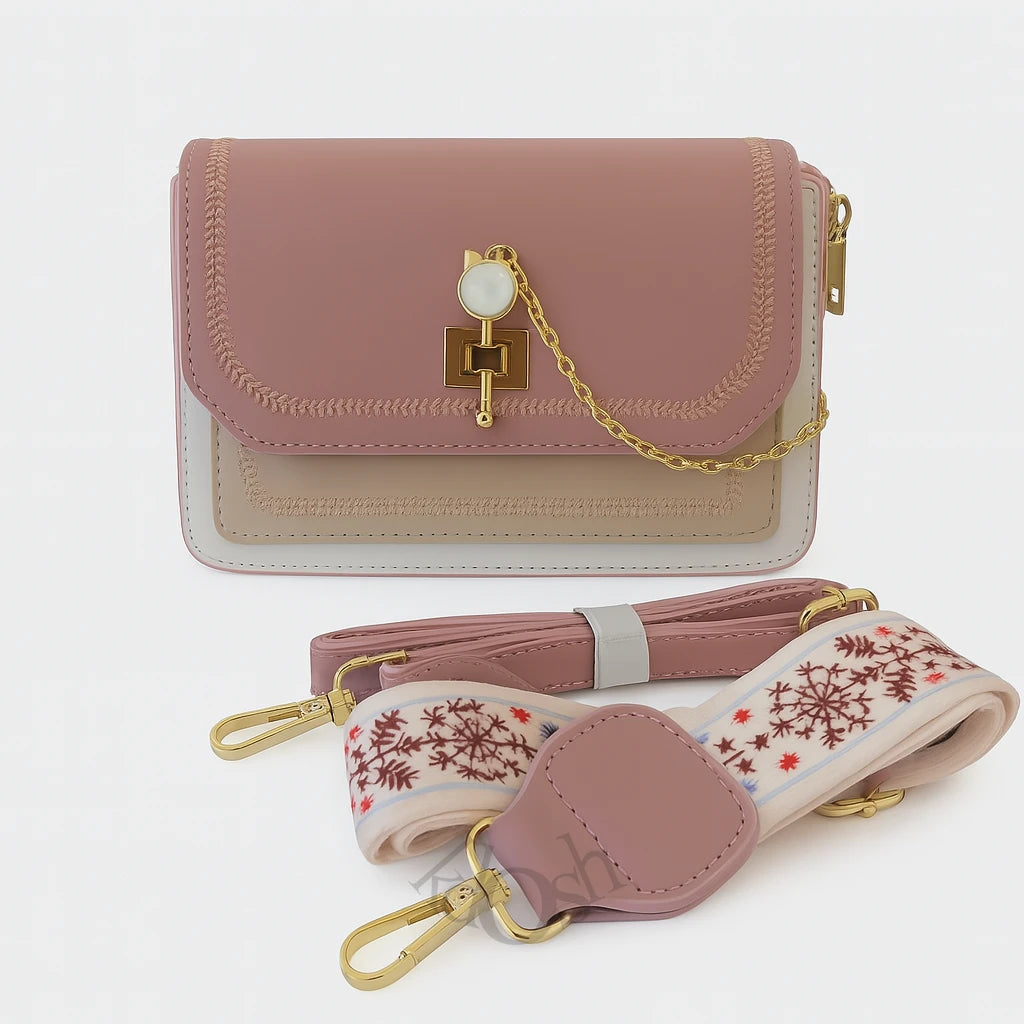 Morral con Cadena Decorativa y Doble Correa – Estilo Femenino y Versátil