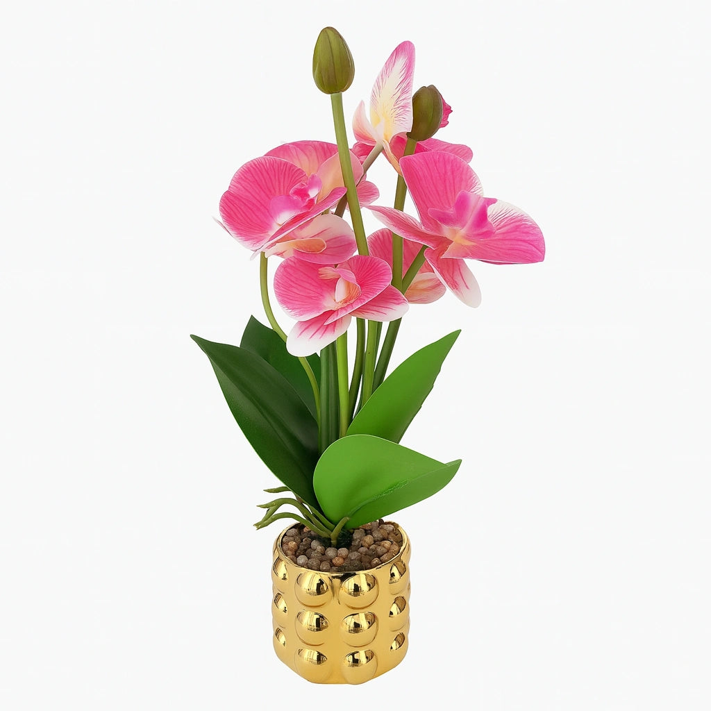 PLANTA ARTIFICIAL CON FLORERO DORADO