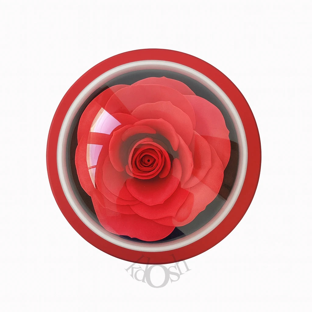 COFRE JOYERO CON ROSA BAJO CUPULA– Elegancia y Detalle Único 🌹