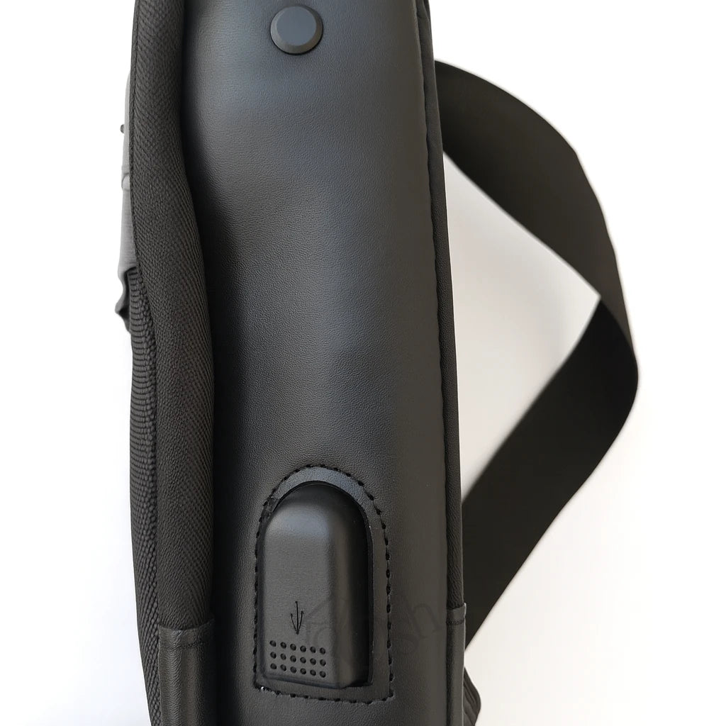 Morral masculino con puerto USB y candado – seguridad y estilo en uno
