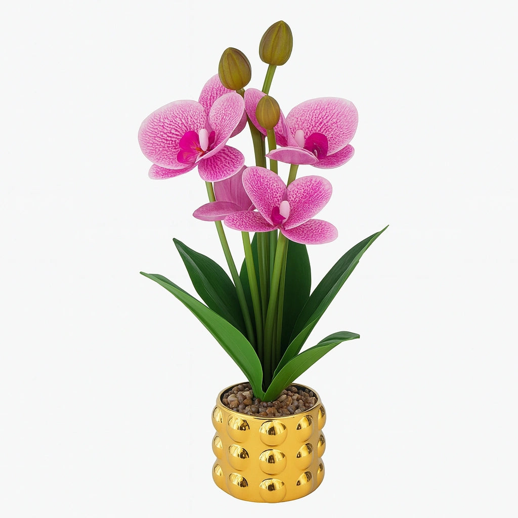 PLANTA ARTIFICIAL CON FLORERO DORADO