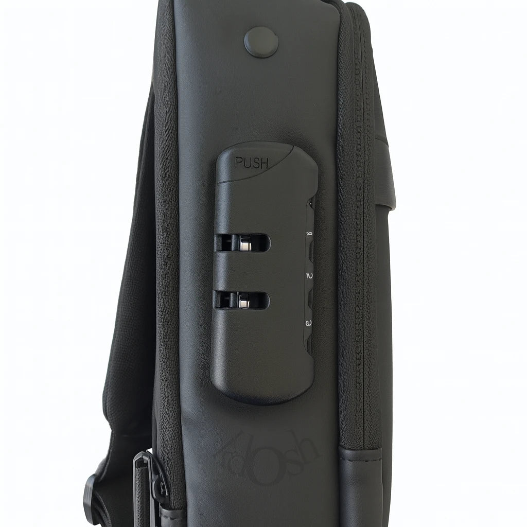 Morral masculino con puerto USB y candado – seguridad y estilo en uno
