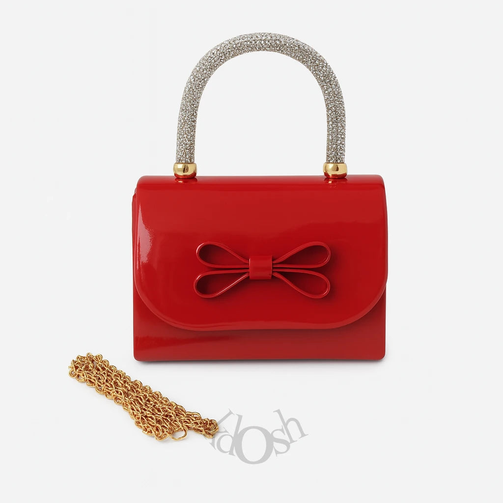 Vanite de Charol con Asa de Pedrería – Brillo y Elegancia