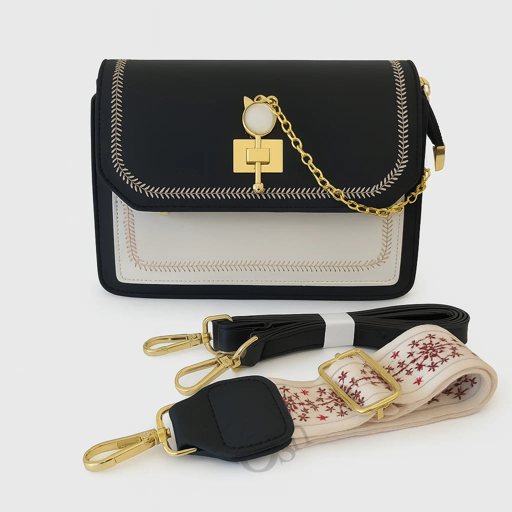 Morral con Cadena Decorativa y Doble Correa – Estilo Femenino y Versátil