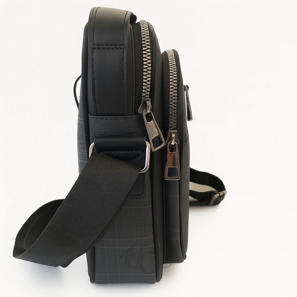 Morral masculino de lujo – patrón de cuadros sofisticado