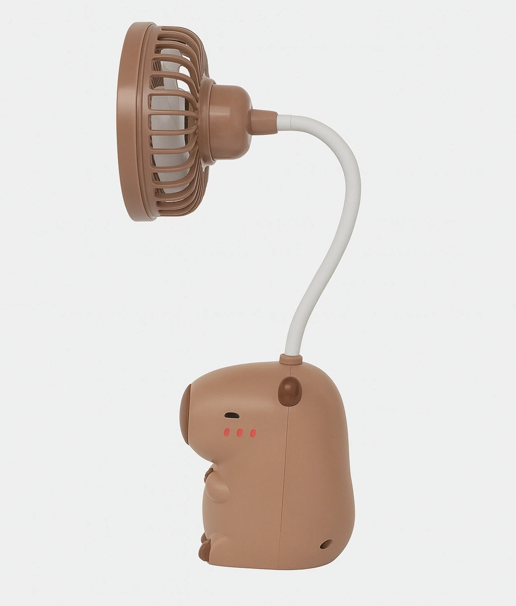 VENTILADOR PORTÁTIL DISEÑO CAPIBARA – CON TAJADOR INCLUIDO