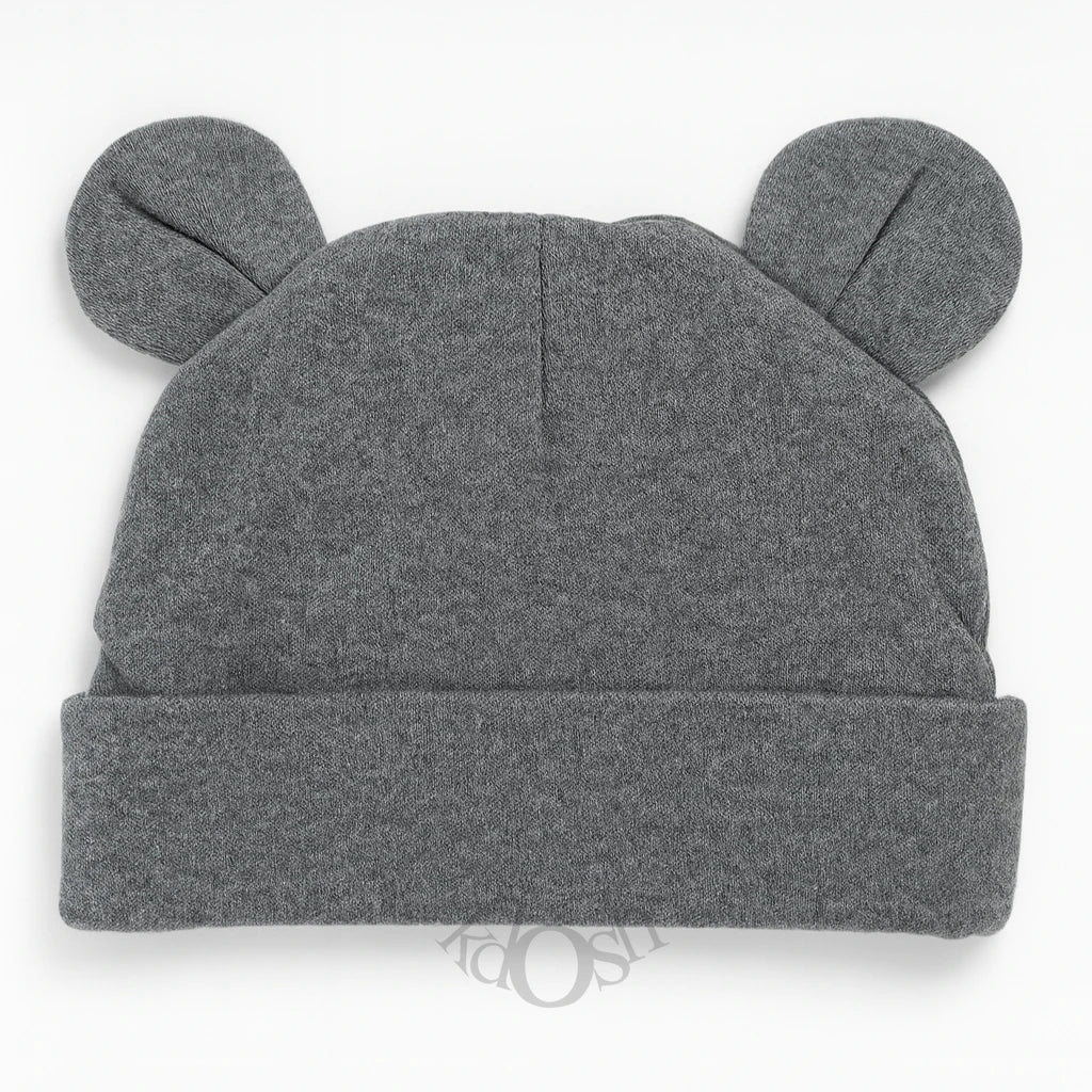 Gorro de Bebé con Orejitas y Pompones