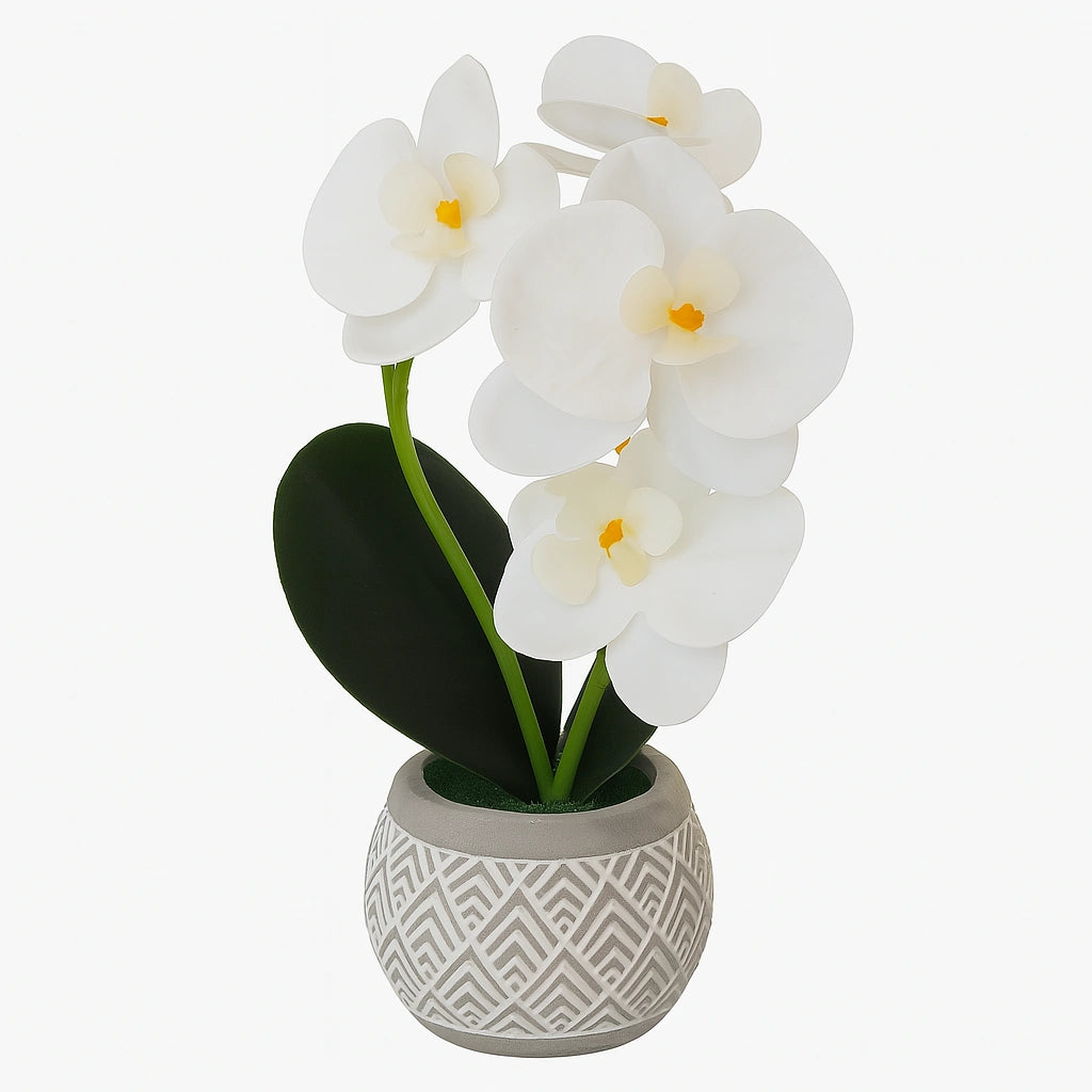 Planta Artificial de Orquídea Blanca – Estilo Nórdico