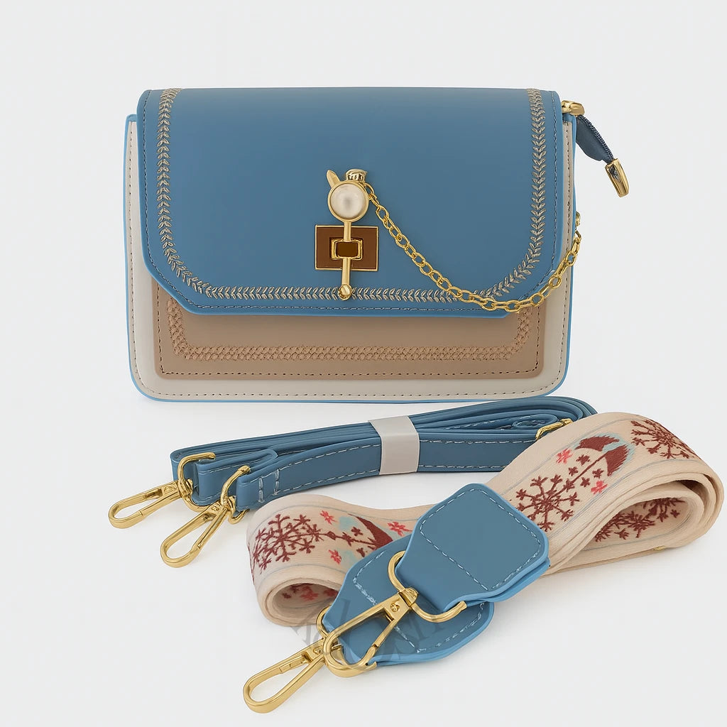 Morral con Cadena Decorativa y Doble Correa – Estilo Femenino y Versátil
