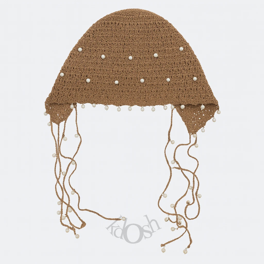 GORRO DE PUNTO CON PERLAS