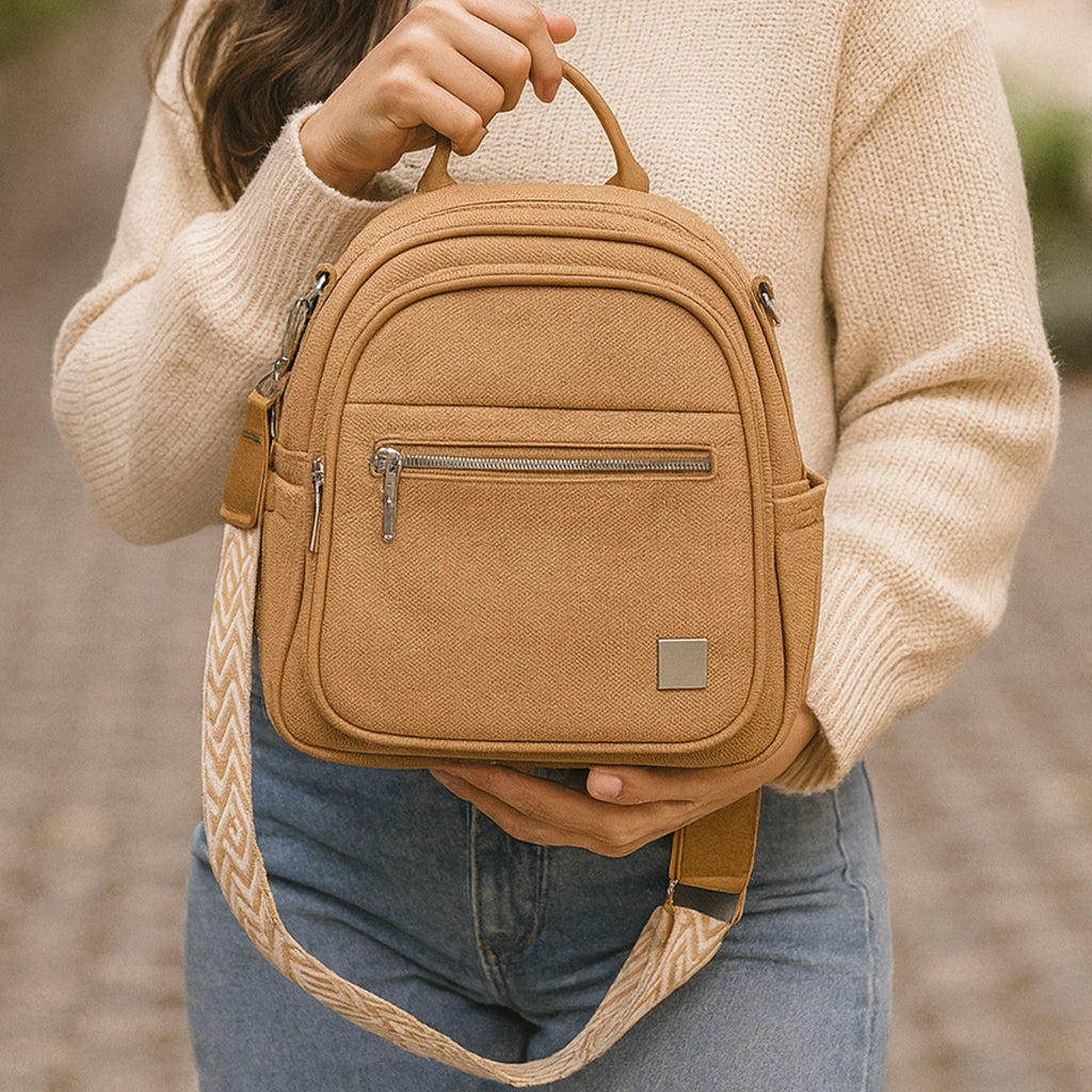 Mochila Texturizada Con Detalles De Lujo – Versatilidad Y Estilo