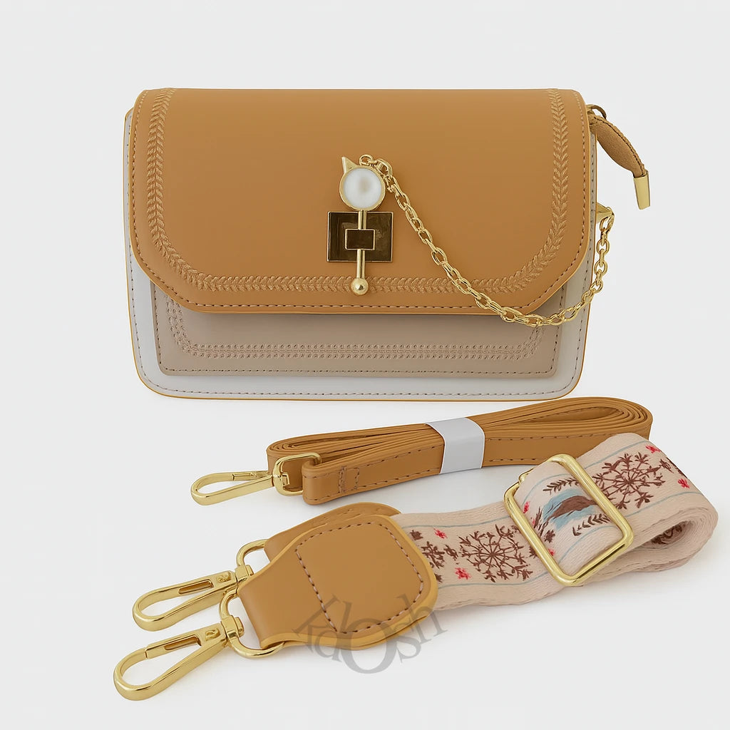 Morral con Cadena Decorativa y Doble Correa – Estilo Femenino y Versátil