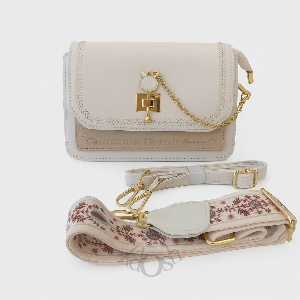 Morral con Cadena Decorativa y Doble Correa – Estilo Femenino y Versátil