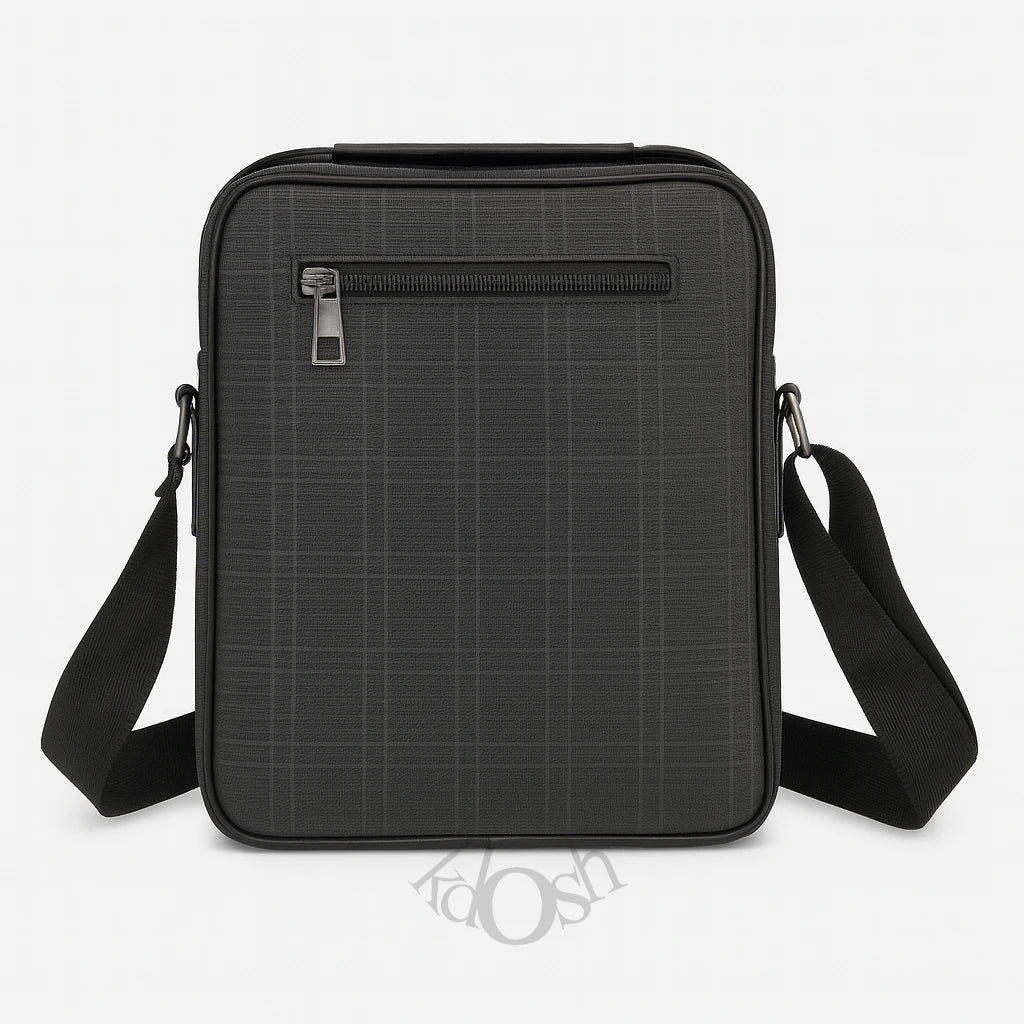 Morral masculino de lujo – patrón de cuadros sofisticado