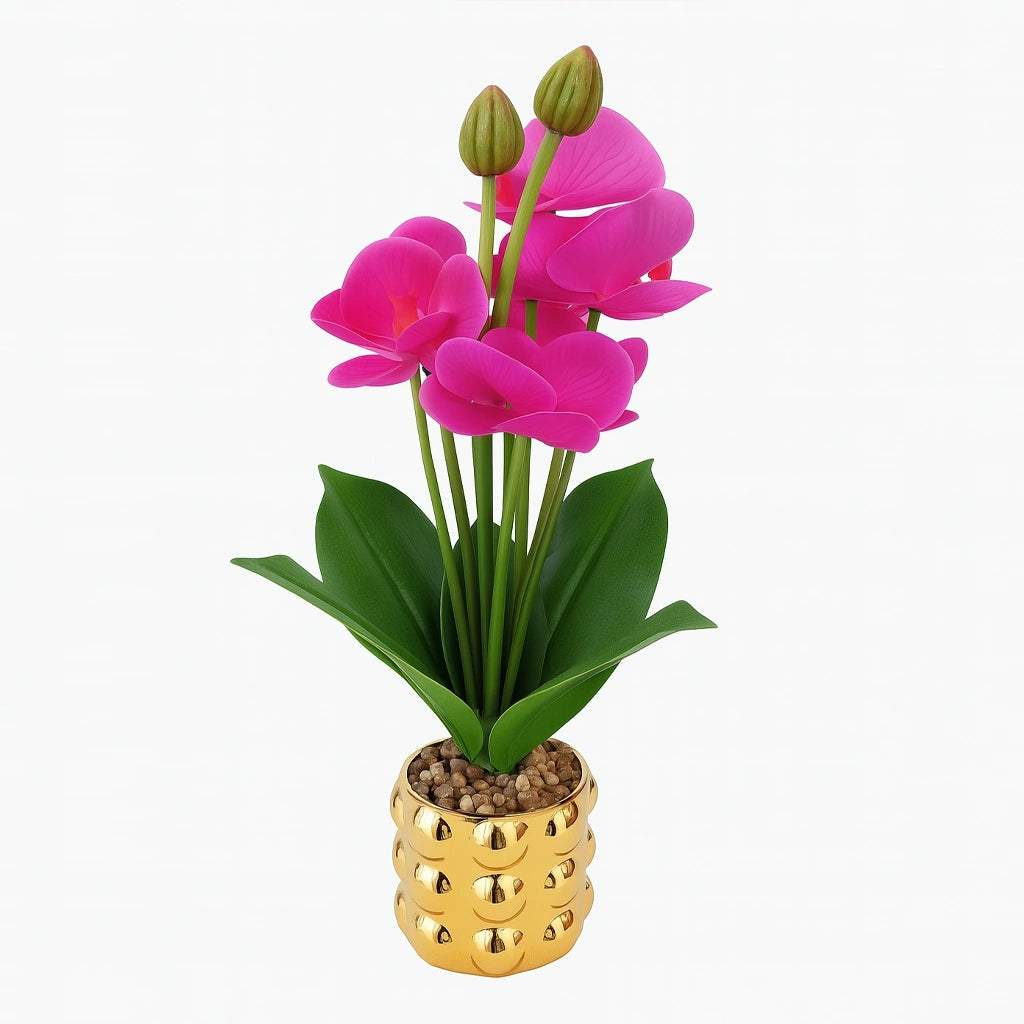 PLANTA ARTIFICIAL CON FLORERO DORADO