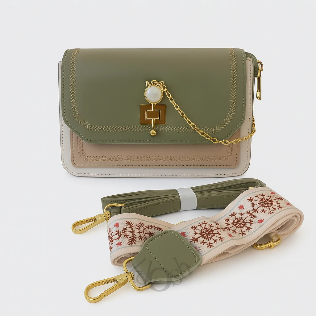 Morral con Cadena Decorativa y Doble Correa – Estilo Femenino y Versátil
