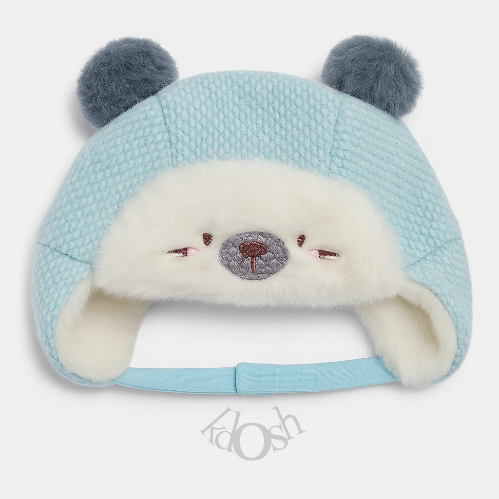 GORRO INFANTIL DE INVIERNO CON CHIPORRO Y POMPONES