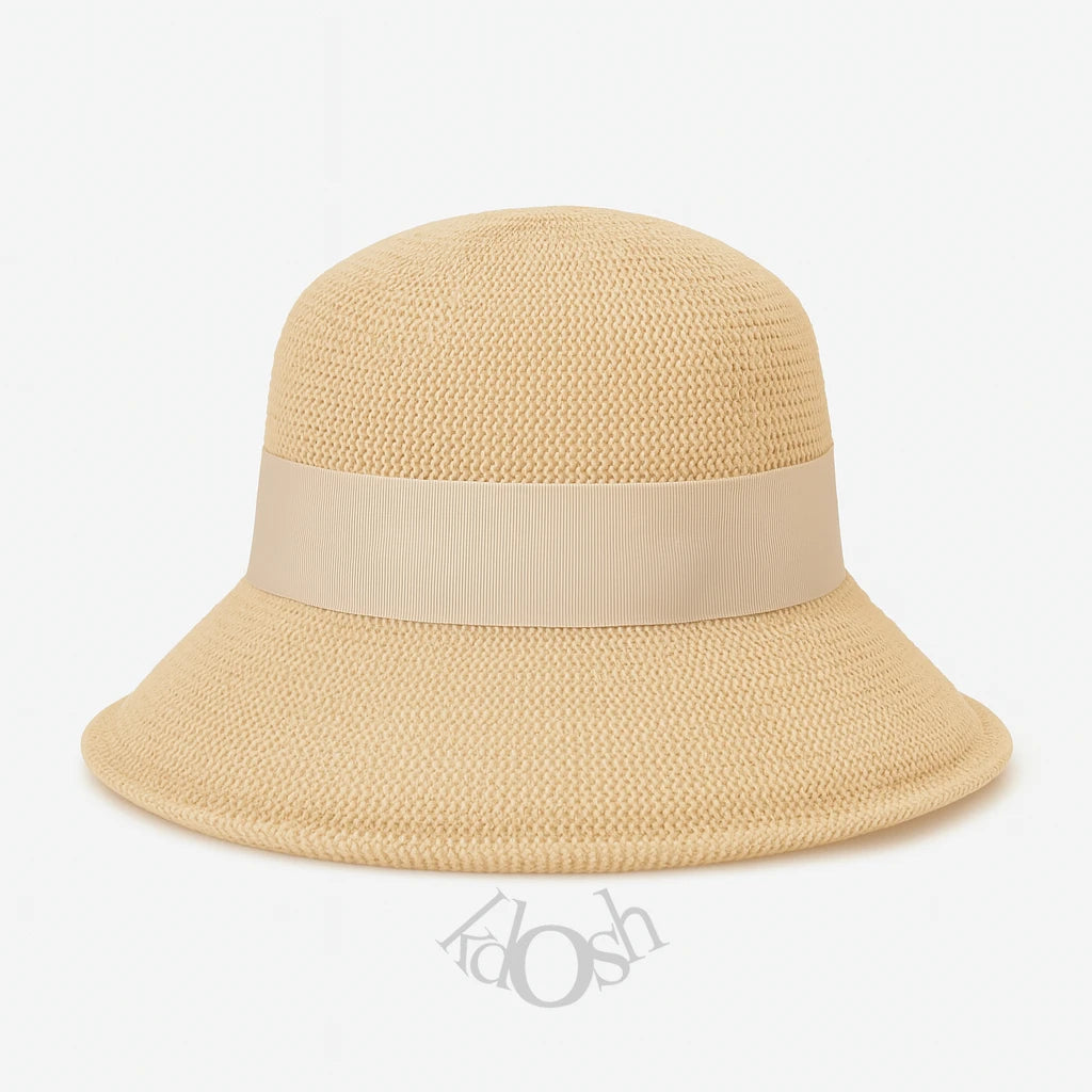 Sombrero Tejido Elegante para Dama con Lazo Posterior