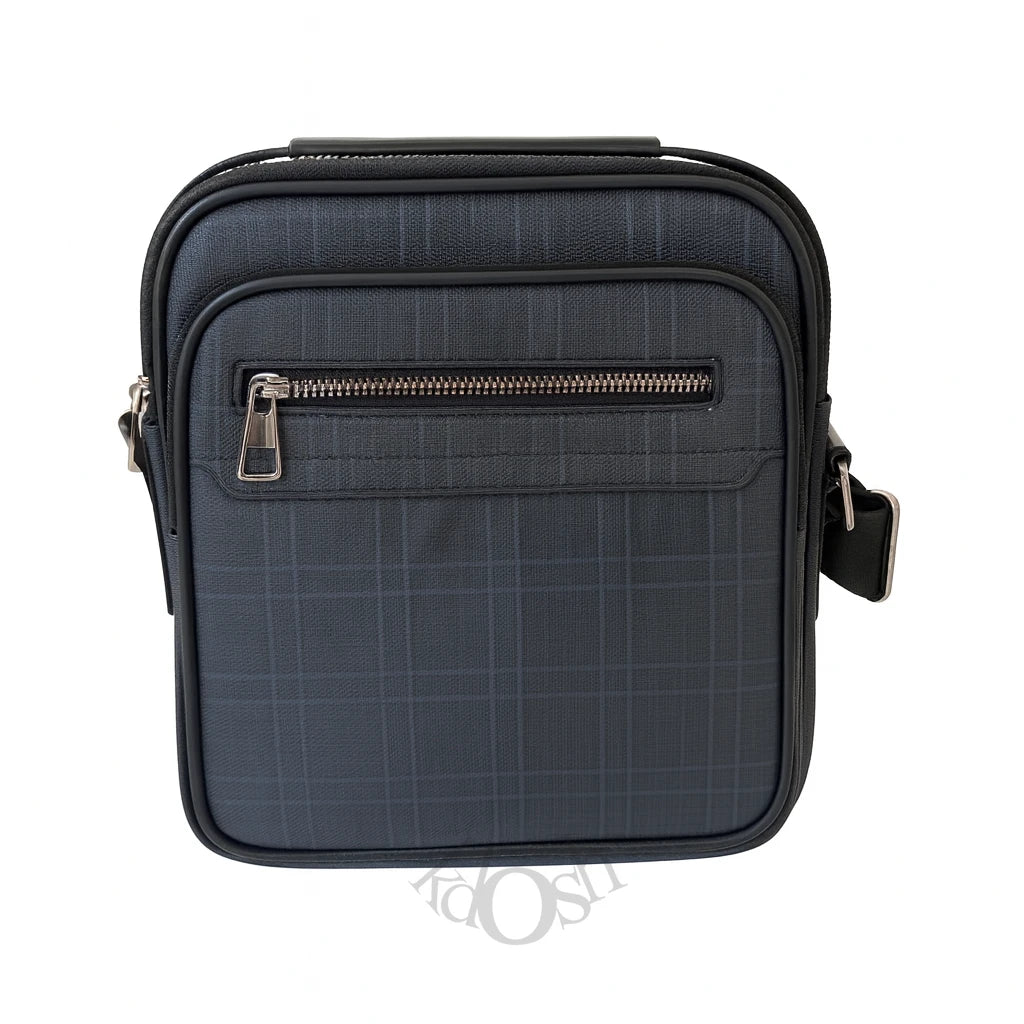 Morral masculino de lujo – patrón de cuadros sofisticado