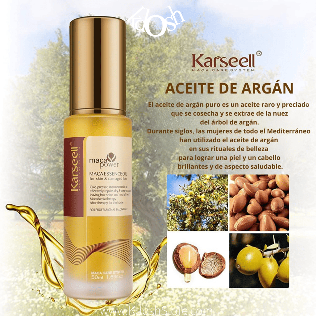 Aceite de Argán Karseell - Brillo Instantáneo Sin Grasa