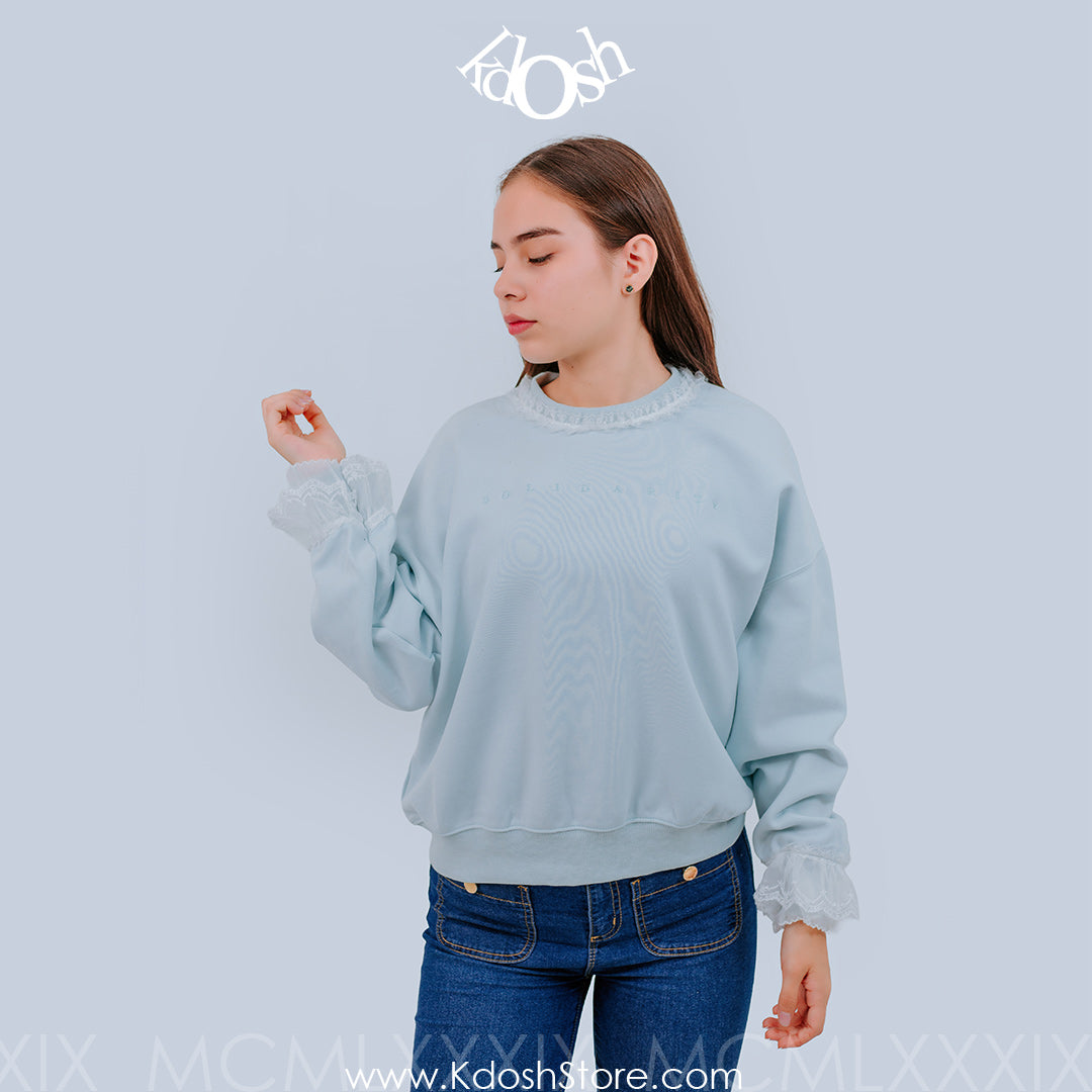 Chompa Solidarity con Detalles de Encaje - Diseño Sofisticado y Moderno