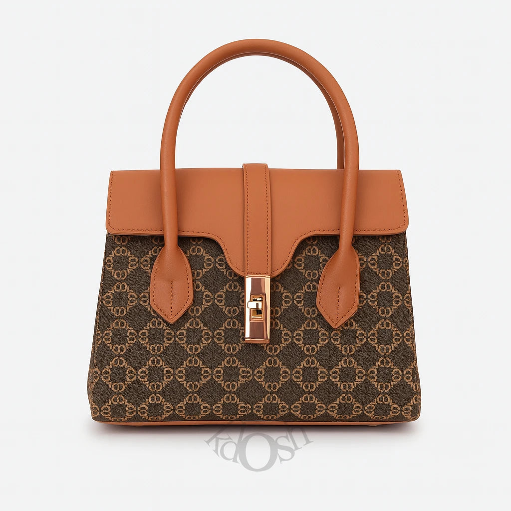 Cartera con Estampado y Broche – Estilo Clásico y Versátil