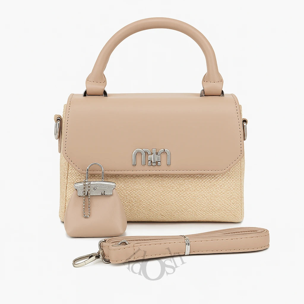 Cartera para Dama con Llavero Decorativo – Estilo Moderno y Versátil