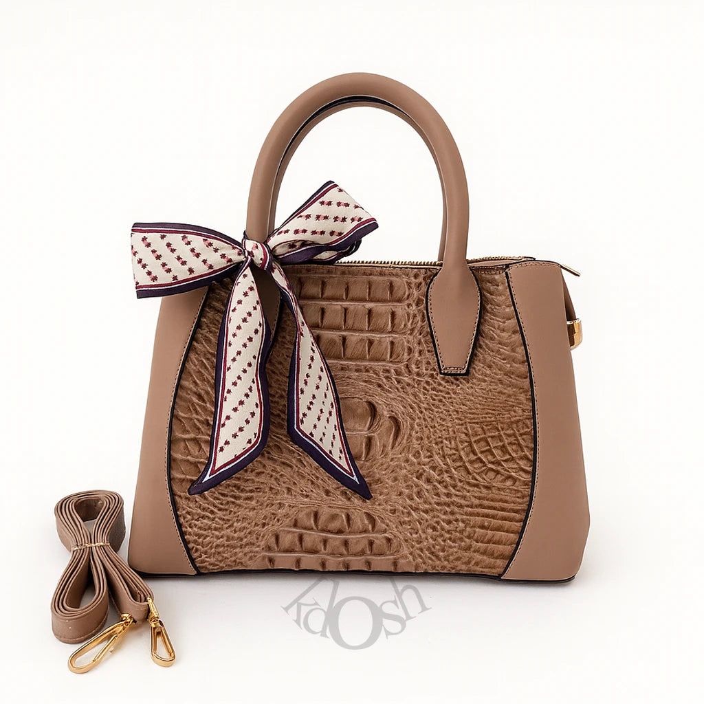 Cartera Con Patrón Cocodrilo – Sofisticación En Cada Detalle