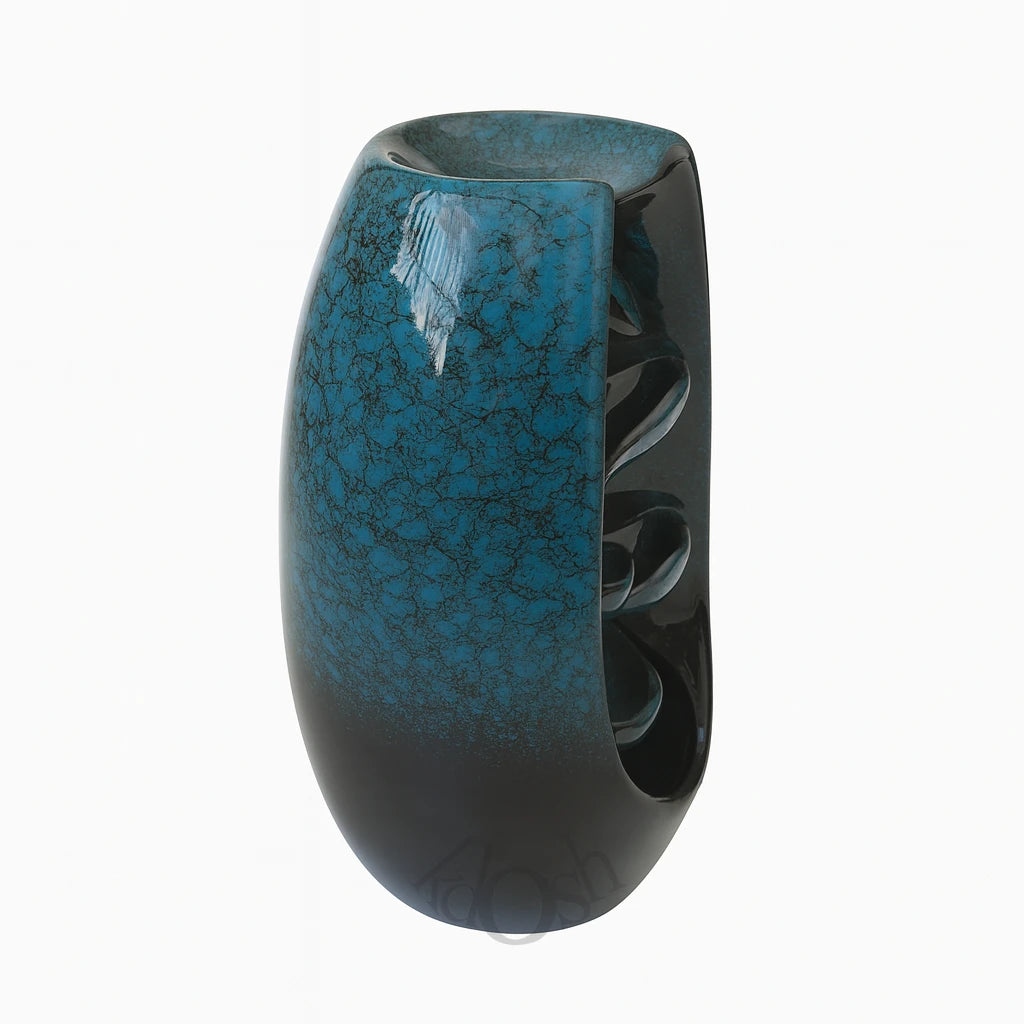 Porta Incienso de Cerámica Cascada Verde Jade – Diseño Craquelado