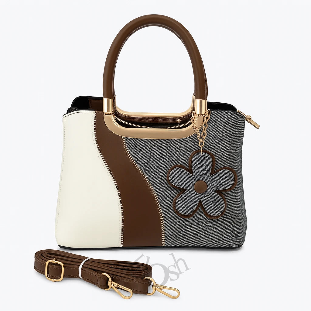 Cartera Versátil con Llavero Floral – Estilo Juvenil y Elegante