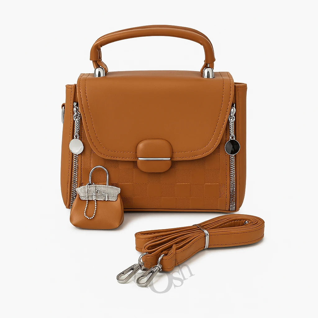 Cartera de Dama con Cierres Decorativos – Estilo Sofisticado y Urbano