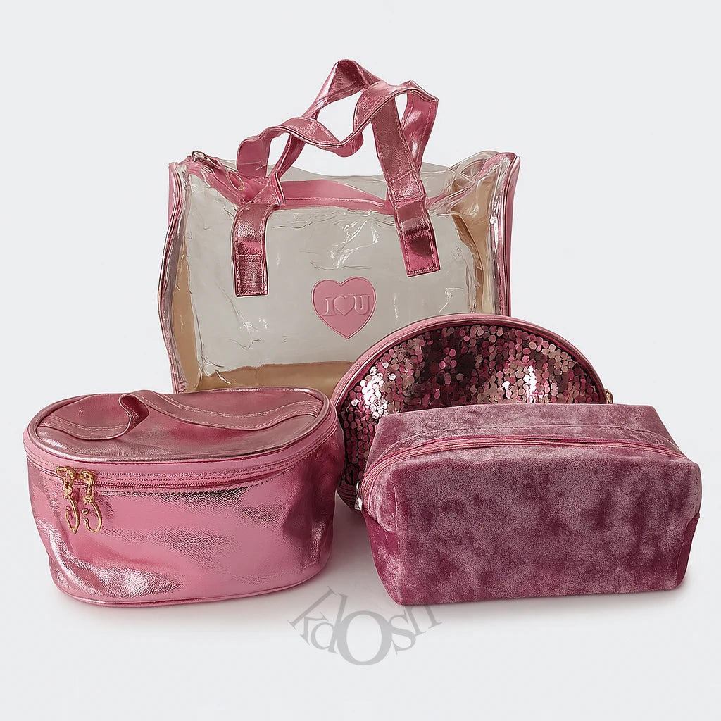 Set de Neceseres 4 en 1 | Glamour y Organización en Cada Detalle 👜💖