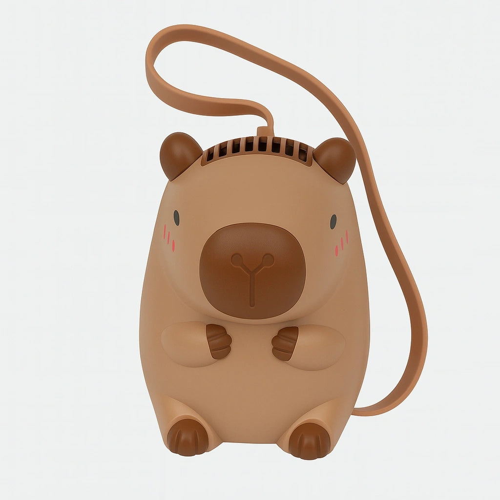 MINI VENTILADOR PORTÁTIL – DISEÑO CAPIBARA CON CINTA ELASTICA