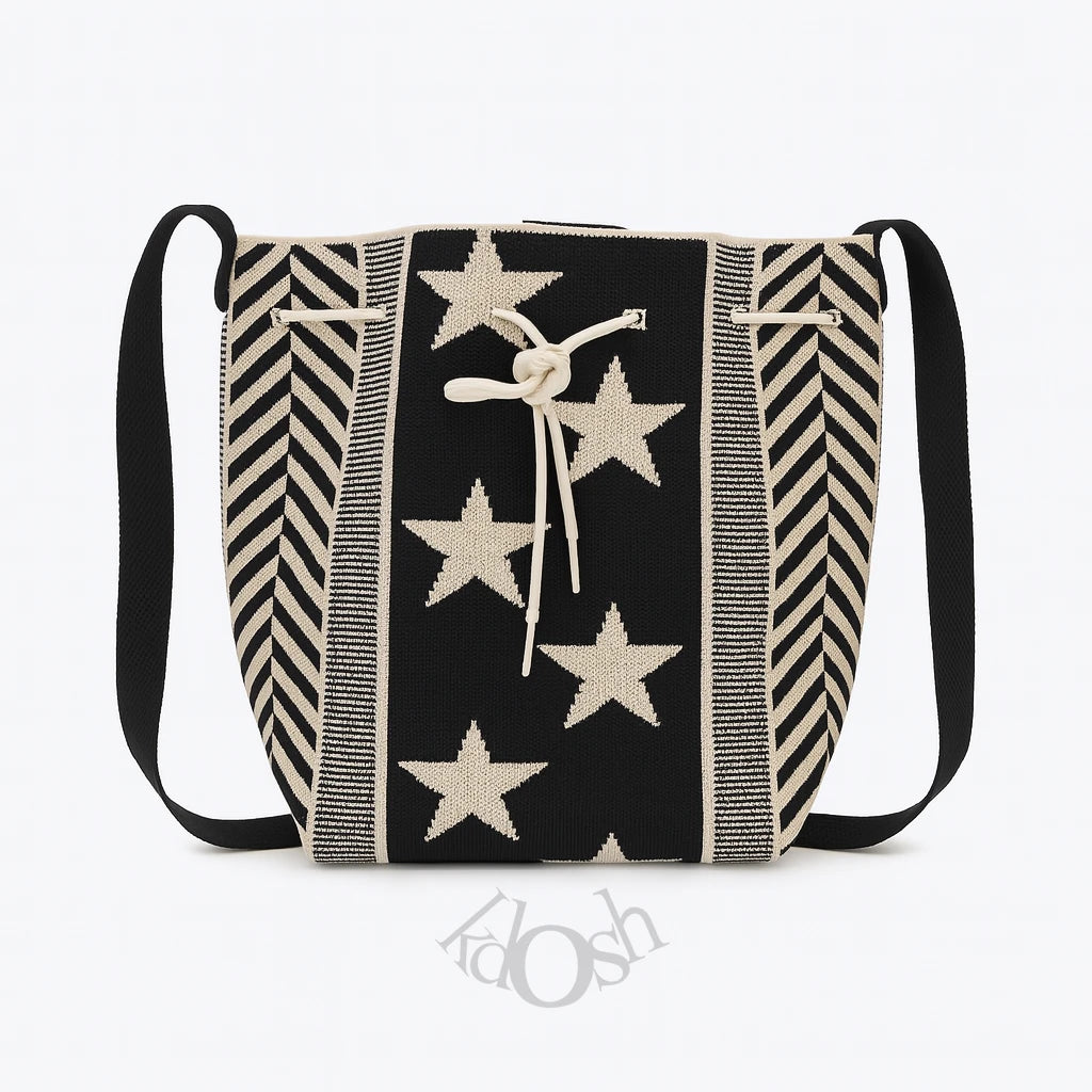 Bolso Tejido con Estampado – Casual y Versátil