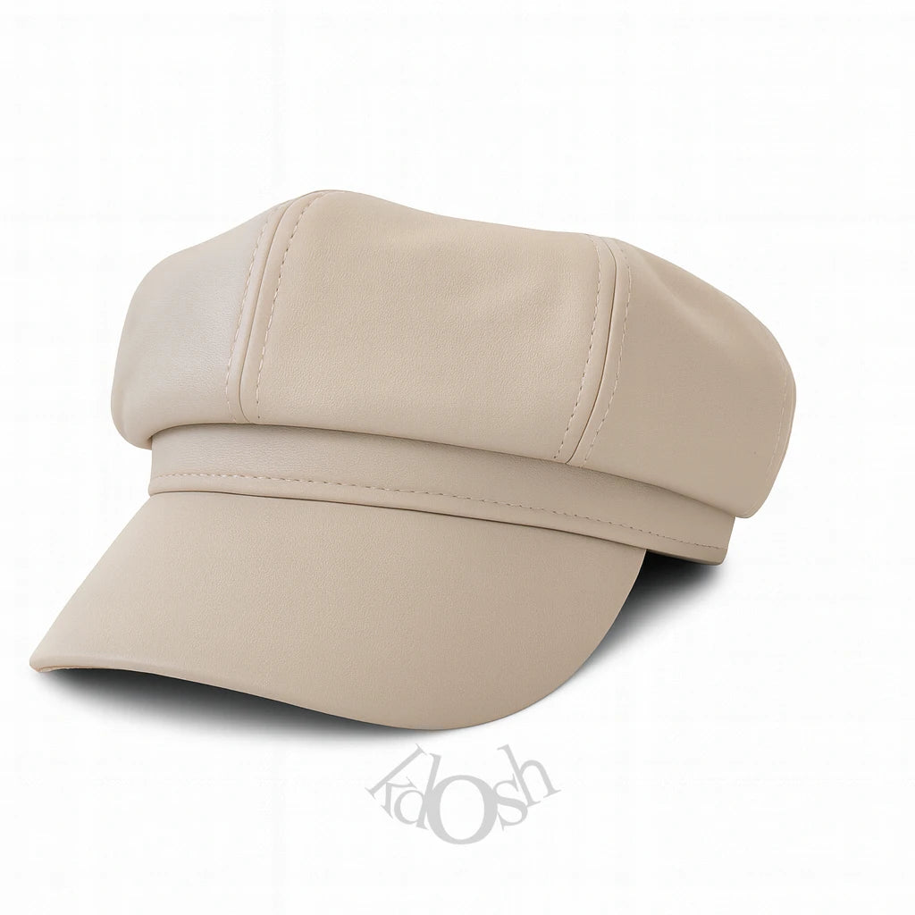 Boina en cuerina unisex con estilo urbano