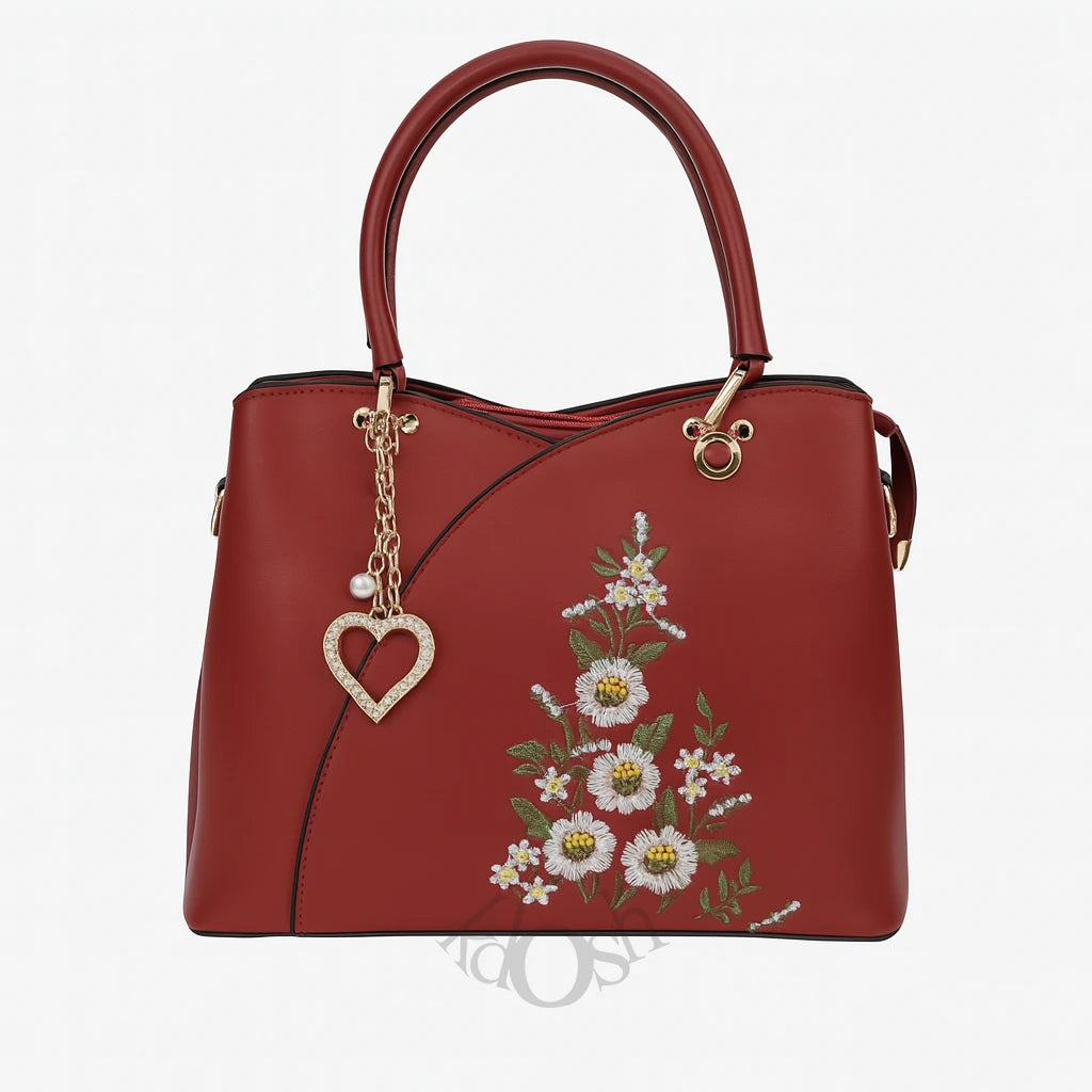 Cartera Casual Bordada con Llavero – Elegancia Femenina