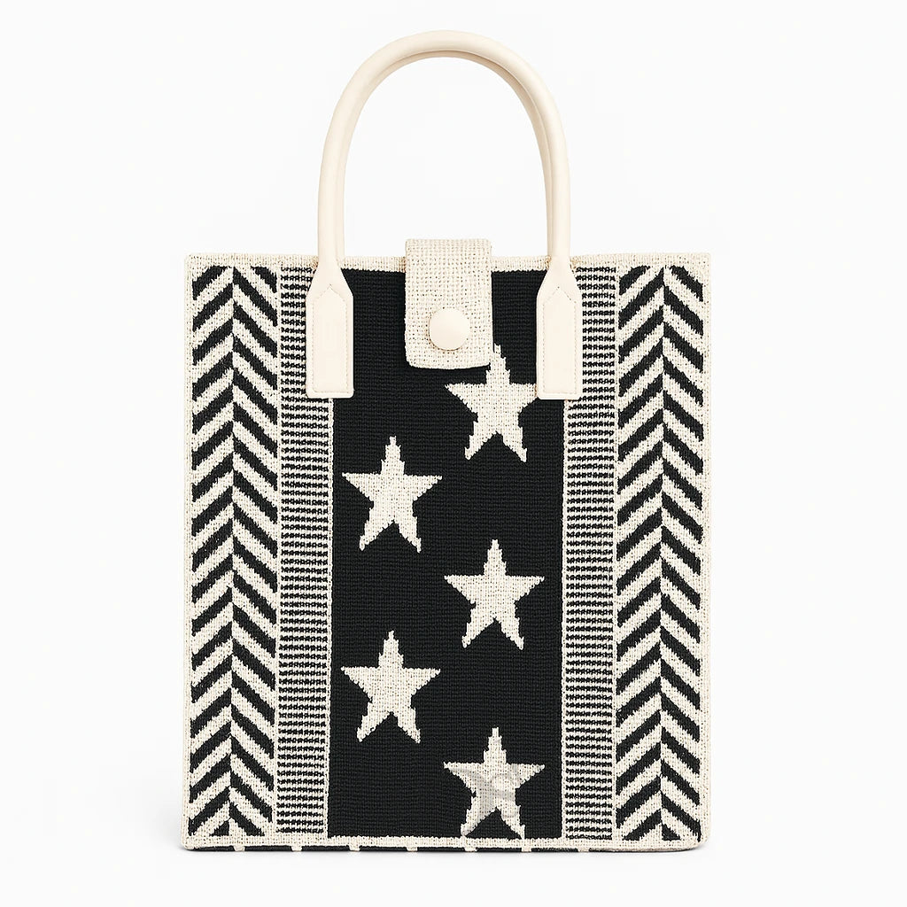 Bolso Tejido Artístico 2 en 1 con Estampado Moderno