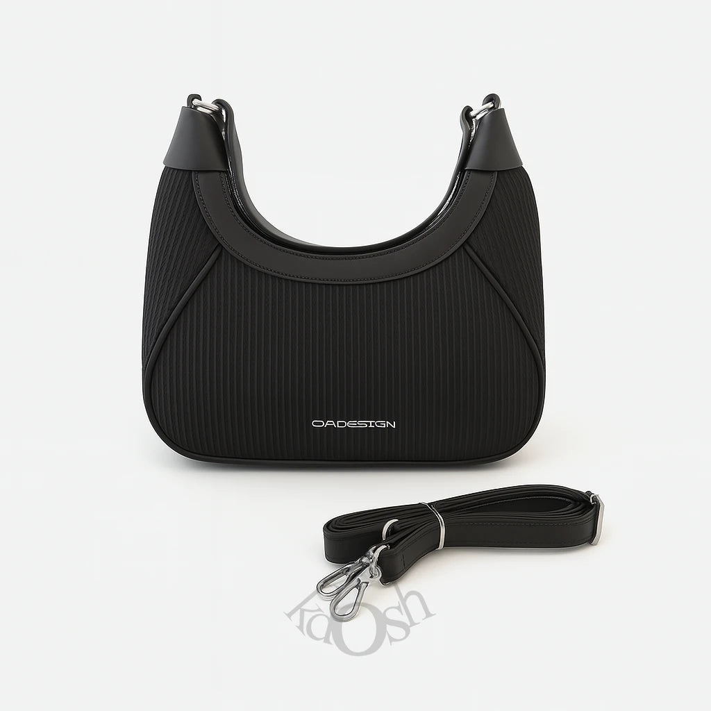 Cartera Tipo Media Luna Texturizada – Minimalismo Chic