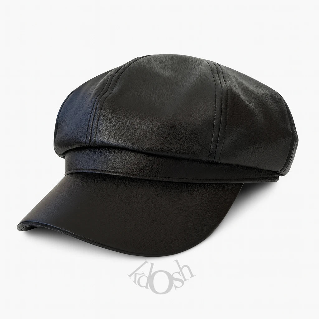 Boina en cuerina unisex con estilo urbano
