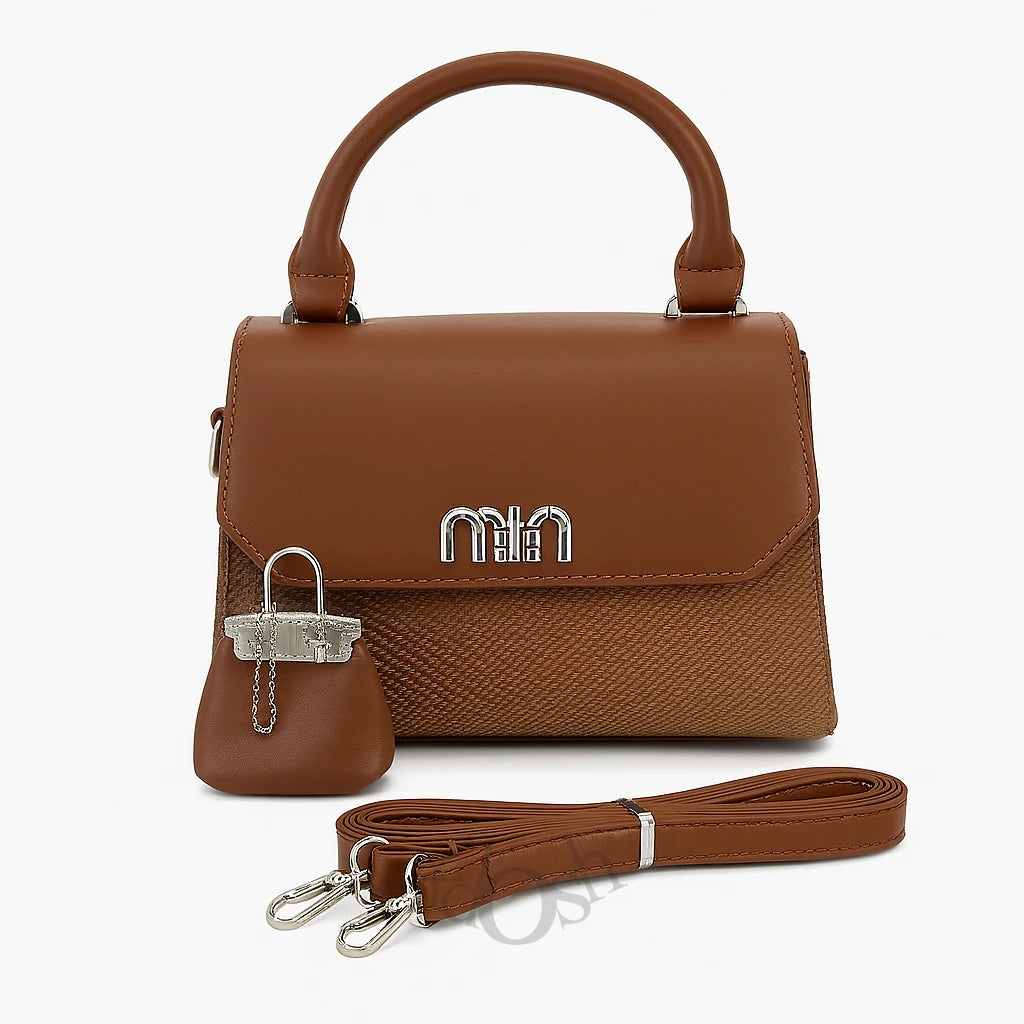 Cartera para Dama con Llavero Decorativo – Estilo Moderno y Versátil
