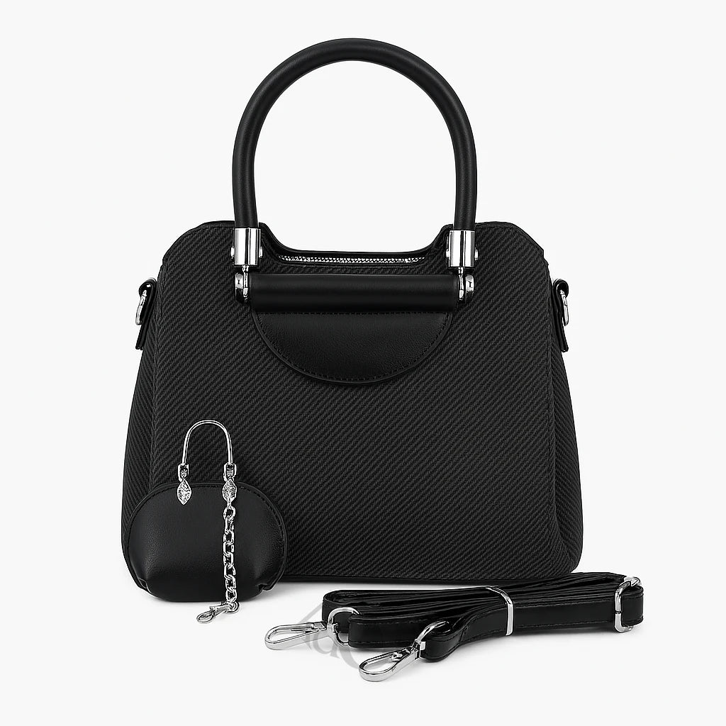 Cartera Texturizada con Llavero Chic