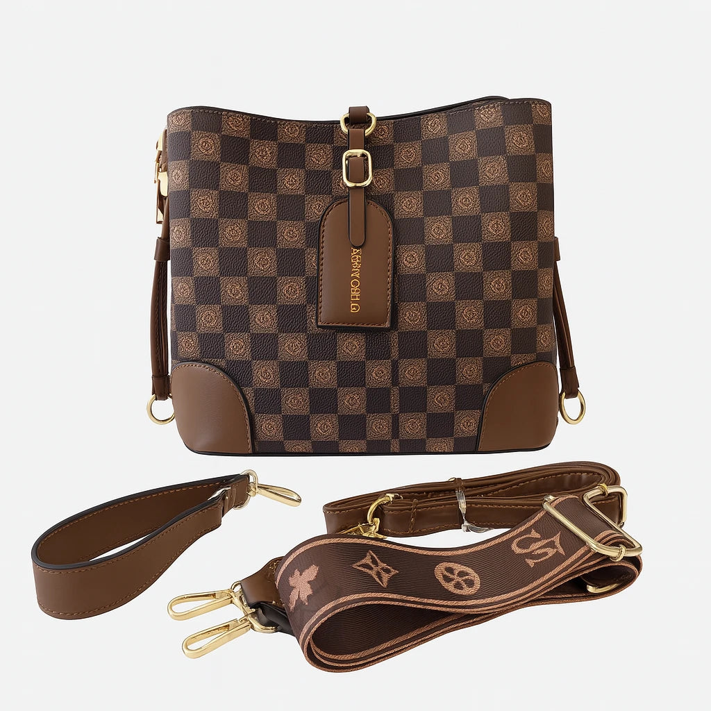 Cartera Estampada con Triple Correa – Versatilidad y Estilo Urbano