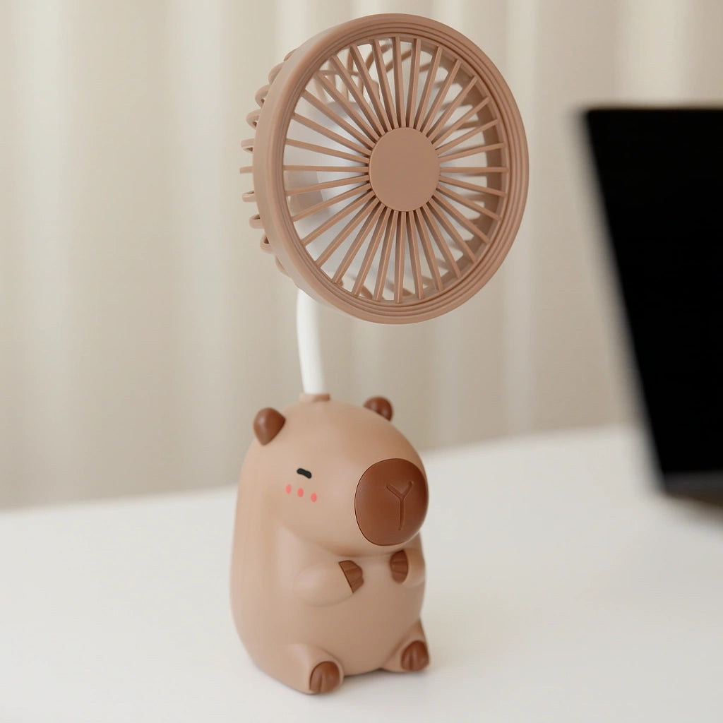 VENTILADOR PORTÁTIL DISEÑO CAPIBARA – CON TAJADOR INCLUIDO