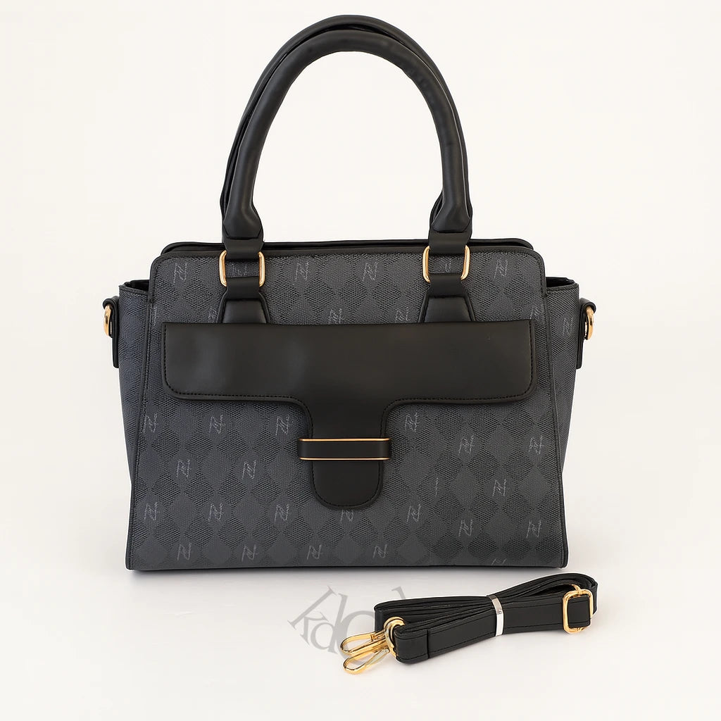 Cartera Estampada con Solapa Frontal – Elegancia Clásica