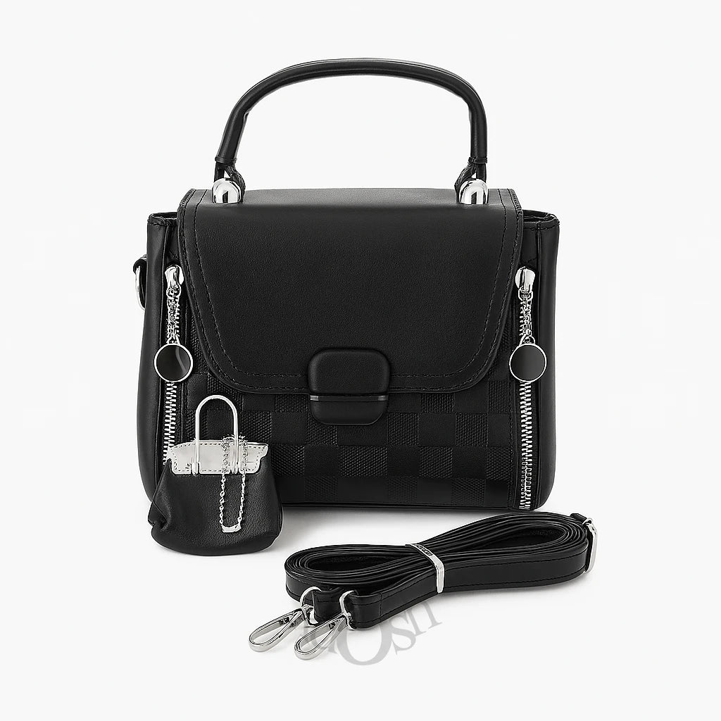 Cartera de Dama con Cierres Decorativos – Estilo Sofisticado y Urbano
