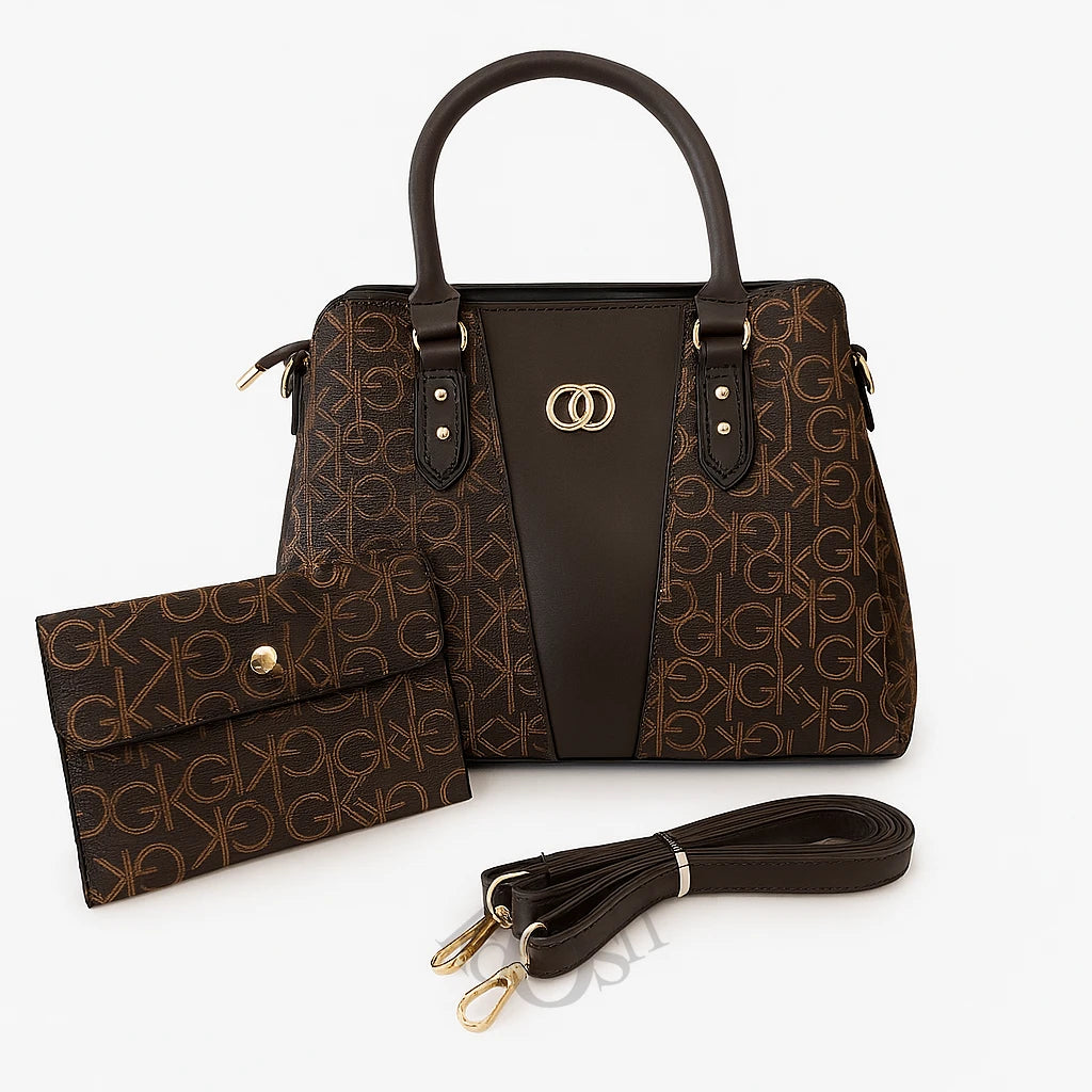Cartera Estampada con Bolso de Mano – Elegancia Urbana