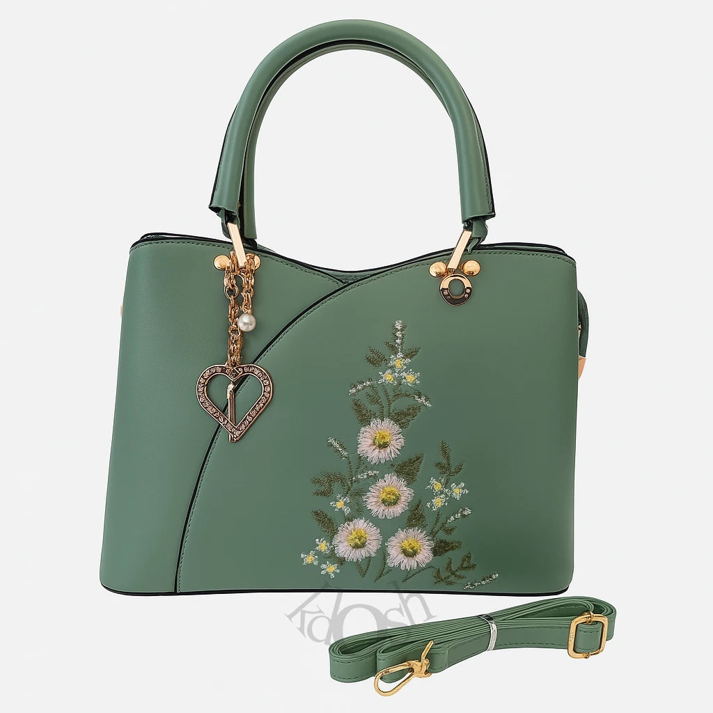 Cartera Casual Bordada con Llavero – Elegancia Femenina