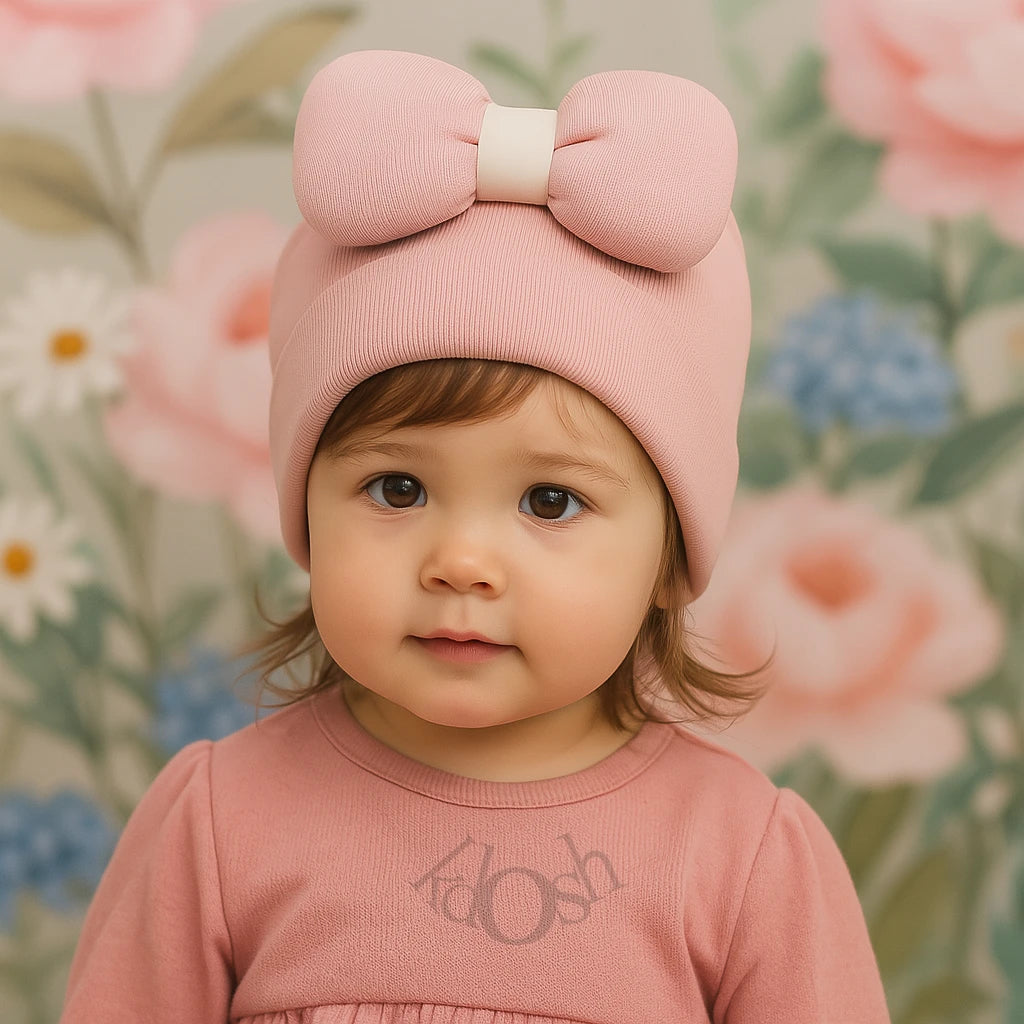 GORRO DE BEBÉ CON MOÑO ACOLCHADO