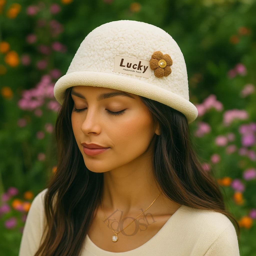 Gorro de Invierno Suave con Adorno de Rosa – Chic y Abrigador