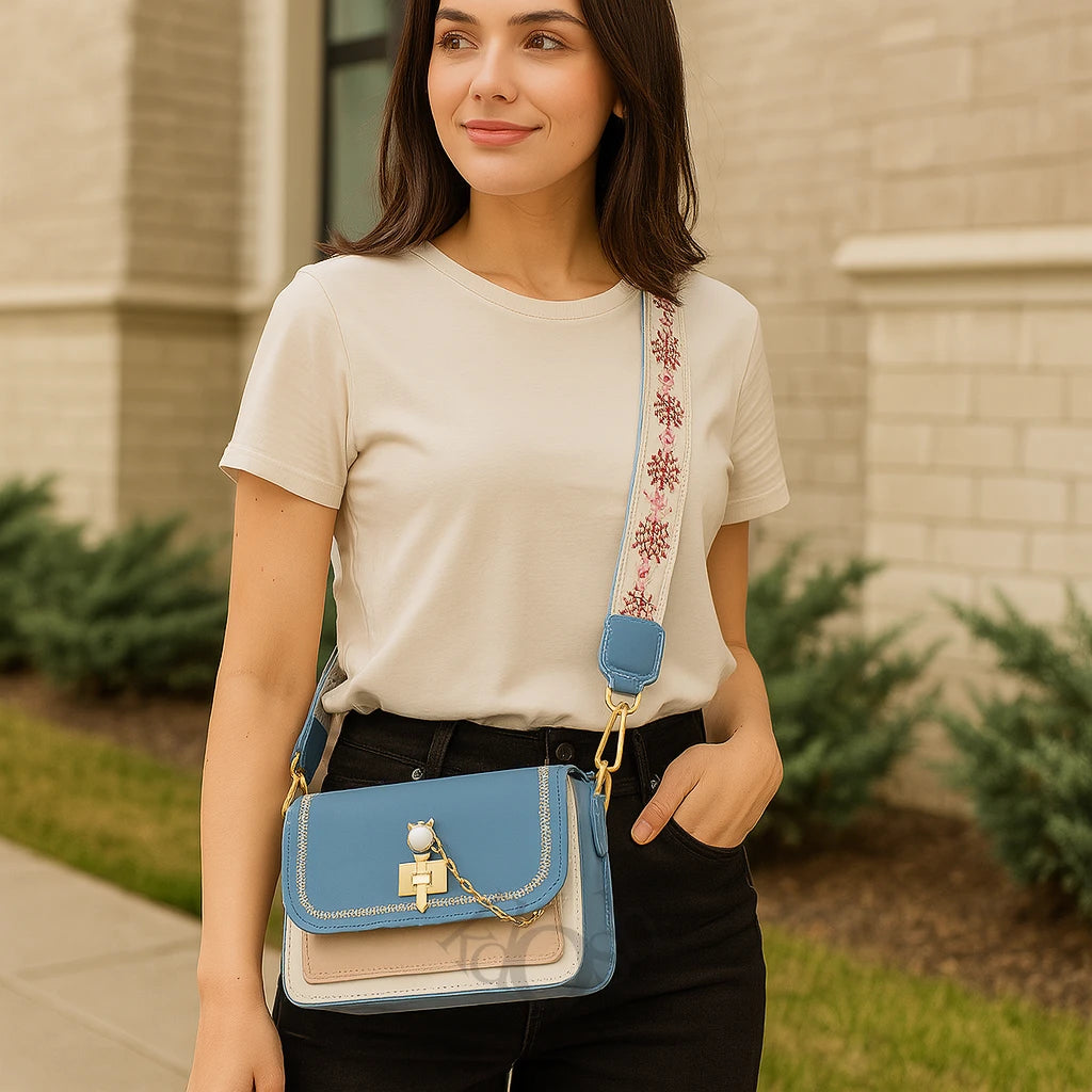 Morral con Cadena Decorativa y Doble Correa – Estilo Femenino y Versátil